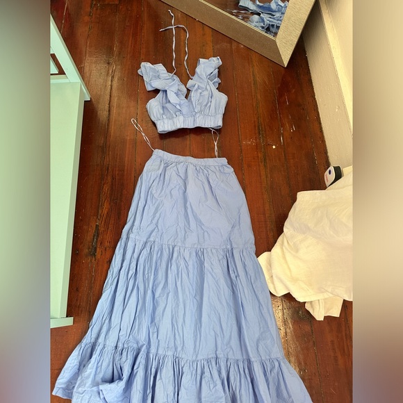 BLUE MATCHING RUFFLE SET SIZE M - Picture 5 of 6